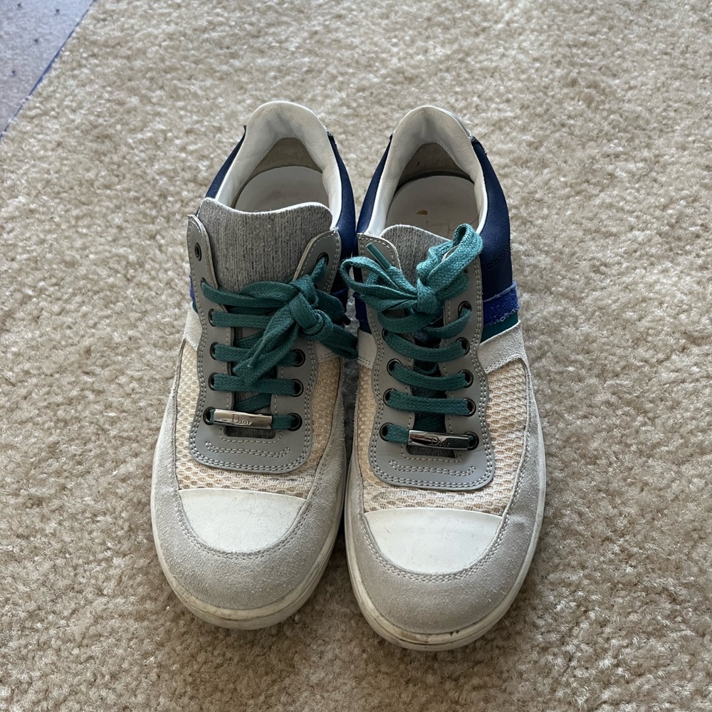 Dior Grey White Green Blue Sneakers